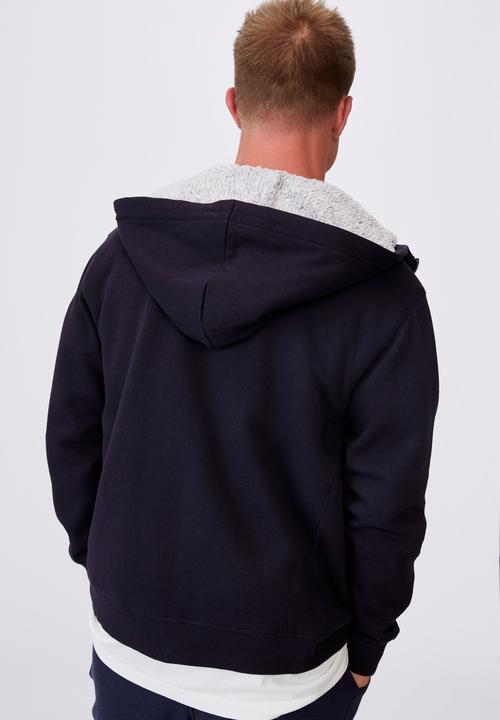 Cotton On - Sherpa zip thru - ink navy