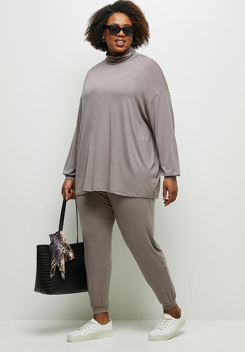 edit Plus - Easy fit cuffed jogger - taupe