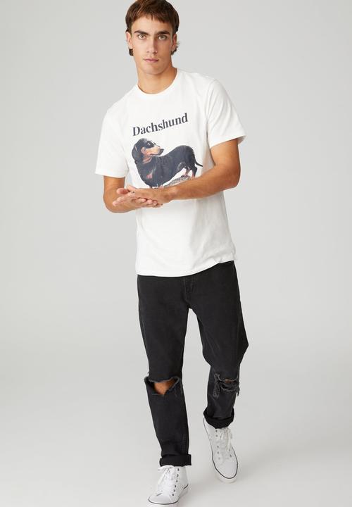 Cotton On - Tbar art t-shirt - vintage white