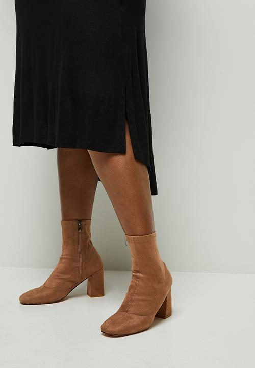 edit Plus - Round neck hi low midi dress - black