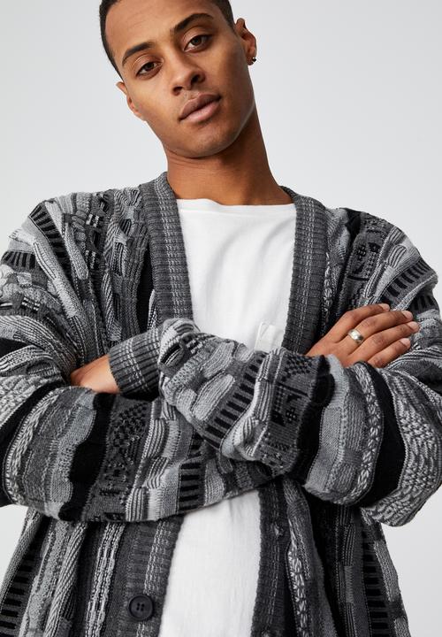 Cotton On - Vintage multi knit cardigan - black