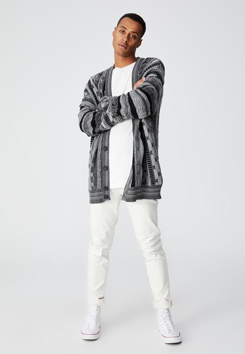 Cotton On - Vintage multi knit cardigan - black