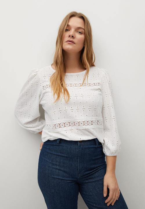 Violeta by Mango - Plus blouse rosi - white