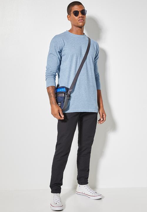 Superbalist - Nate recycled long sleeve crew neck tee - blue 