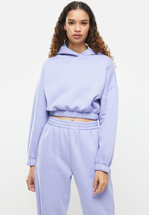 Blake - Cropped hoodie with elastic - light purple