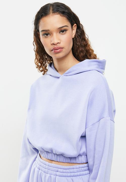 Blake - Cropped hoodie with elastic - light purple