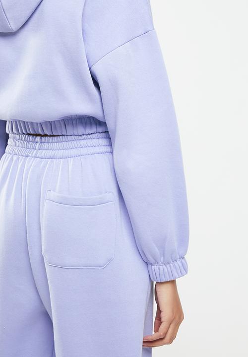 Blake - Cropped hoodie with elastic - light purple