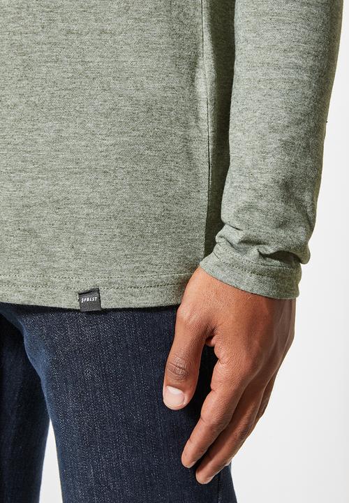 Superbalist - Nate recycled long sleeve crew neck tee - green