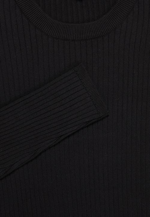 Superbalist - Slim fit ribbed crew neck knit - black