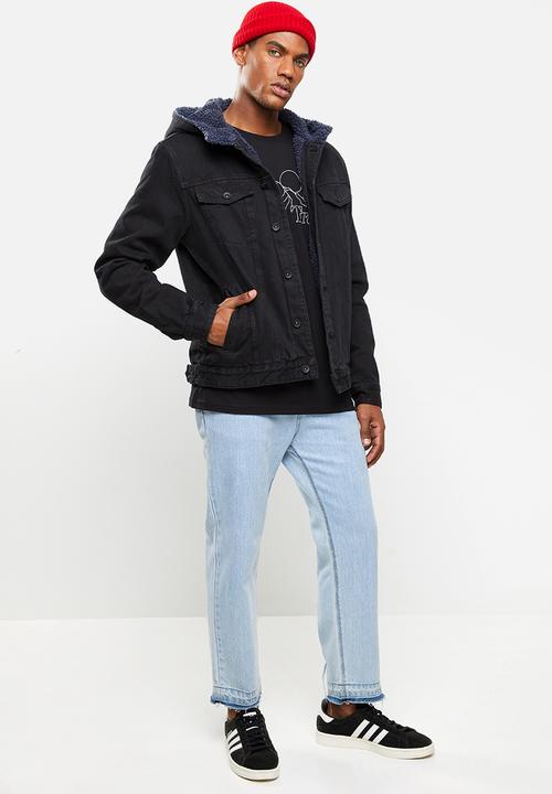 Cotton On - Hooded borg jacket - black