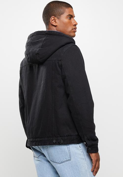 Cotton On - Hooded borg jacket - black