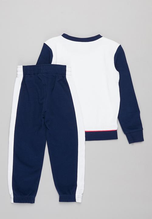 Nike - Nike boys color block fleece crew set - blue & white 
