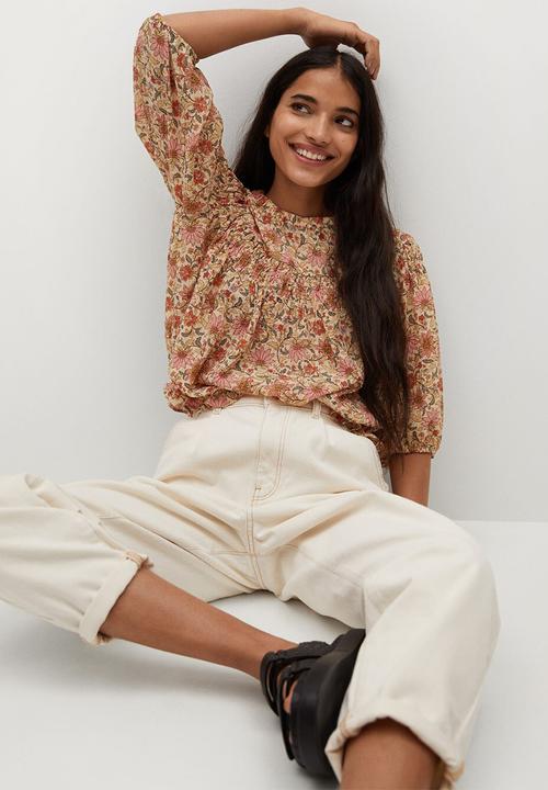 MANGO - Blouse bubble - beige