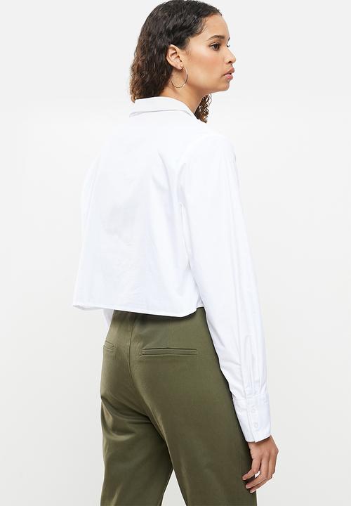 Cotton On - Cropped long sleeve shirt - white