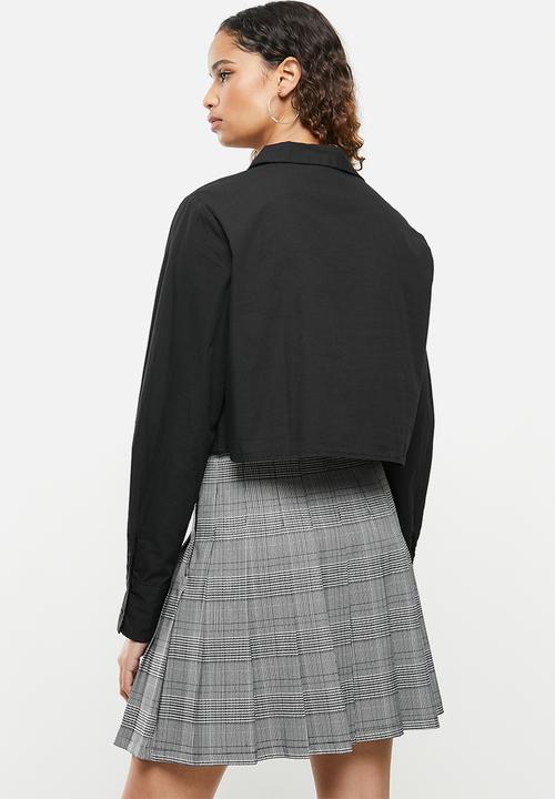 Cotton On - Cropped long sleeve shirt - black