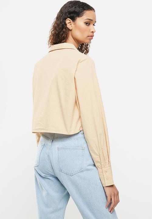Cotton On - Cropped long sleeve shirt - barley