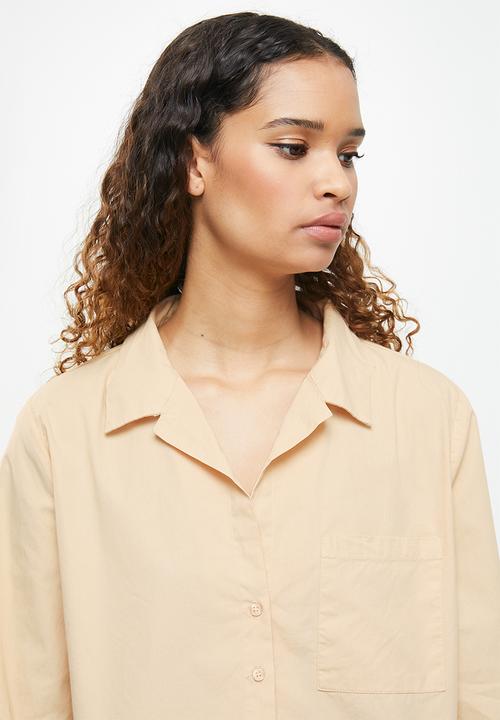 Cotton On - Cropped long sleeve shirt - barley