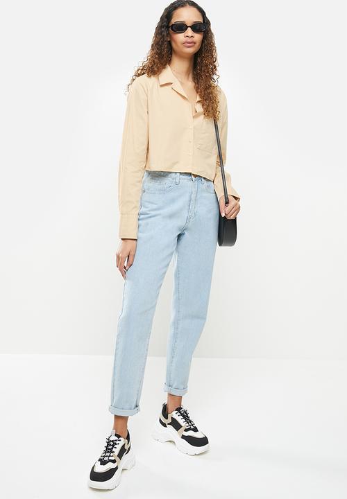 Cotton On - Cropped long sleeve shirt - barley