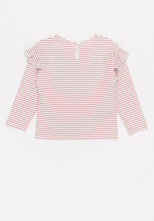MANGO - Olivia tee - pink & white