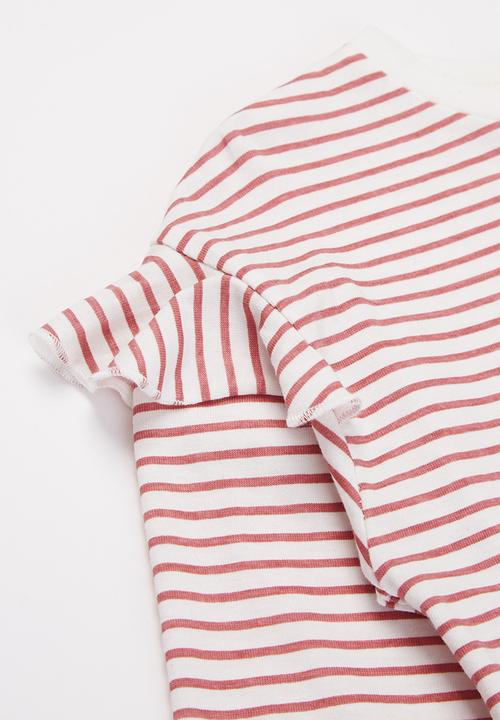 MANGO - Olivia tee - pink & white