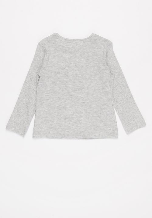 MANGO - Marcos long sleeve tee - grey 