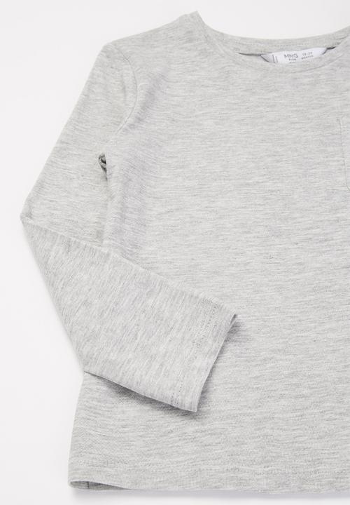 MANGO - Marcos long sleeve tee - grey 