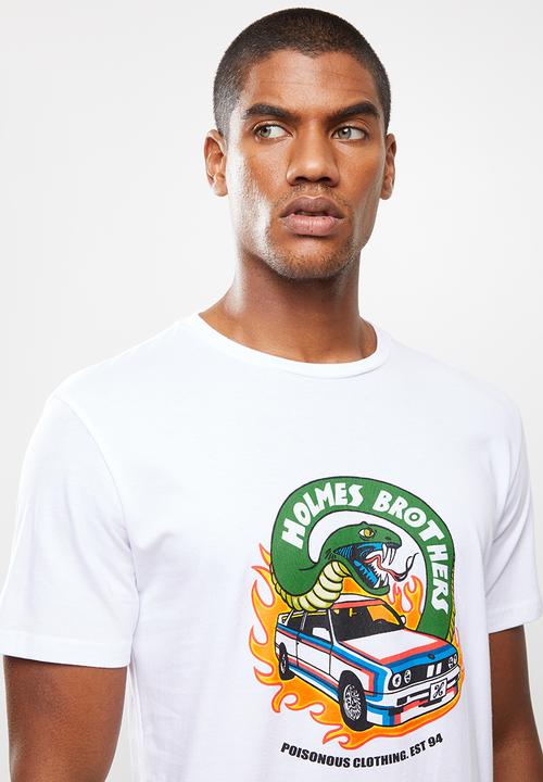 Holmes Bro's - Flaming short sleeve tee - white