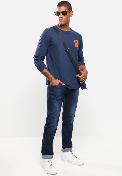 Holmes Bro's - Long sleeve tag tee - navy blue