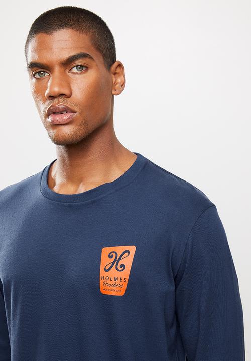 Holmes Bro's - Long sleeve tag tee - navy blue