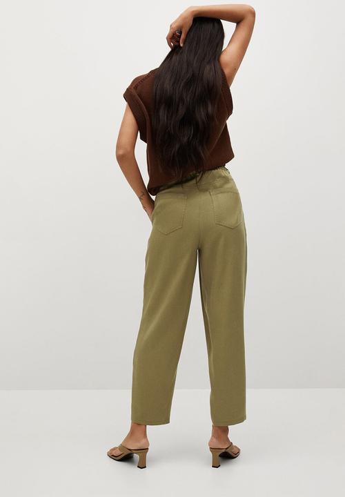 MANGO - Trousers nature - khaki