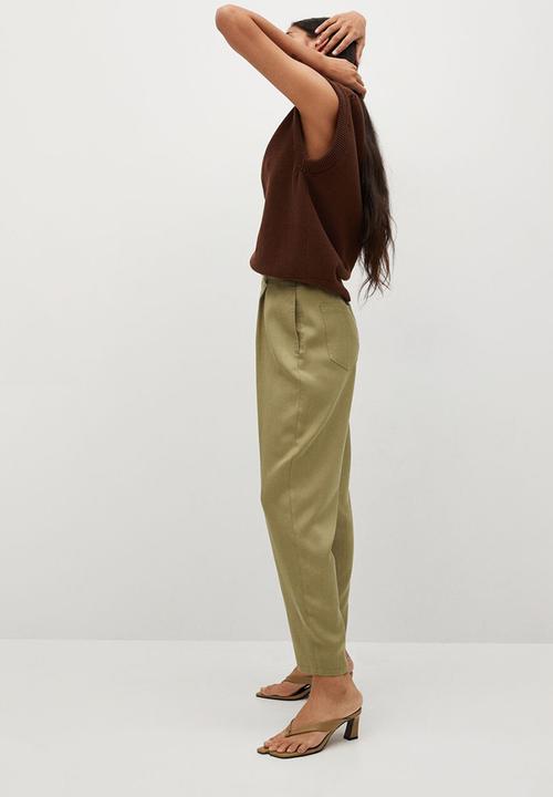 MANGO - Trousers nature - khaki
