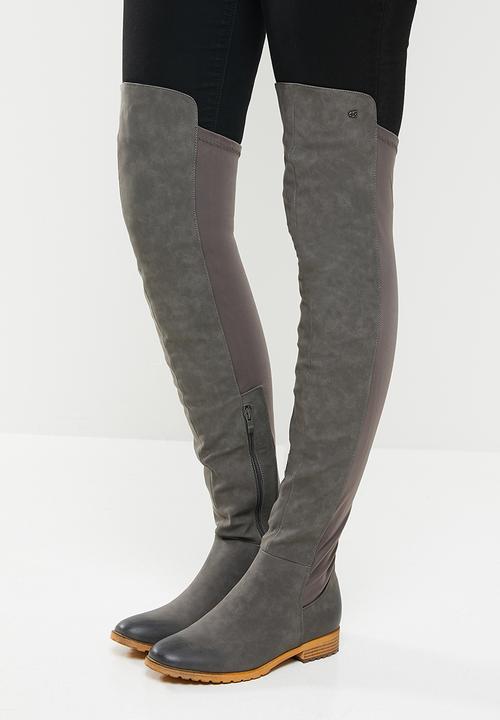 Miss Black - Krabi over the knee boot - grey
