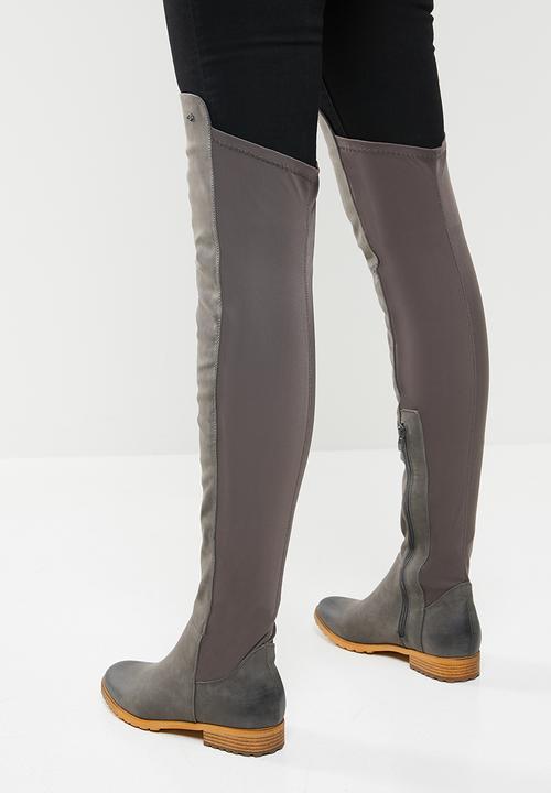 Miss Black - Krabi over the knee boot - grey
