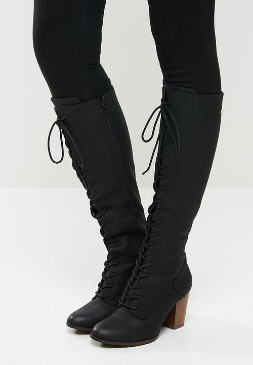 Miss Black - Ahlam knee length boot - black