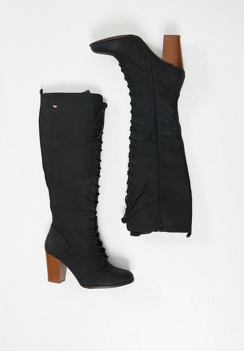 Miss Black - Ahlam knee length boot - black