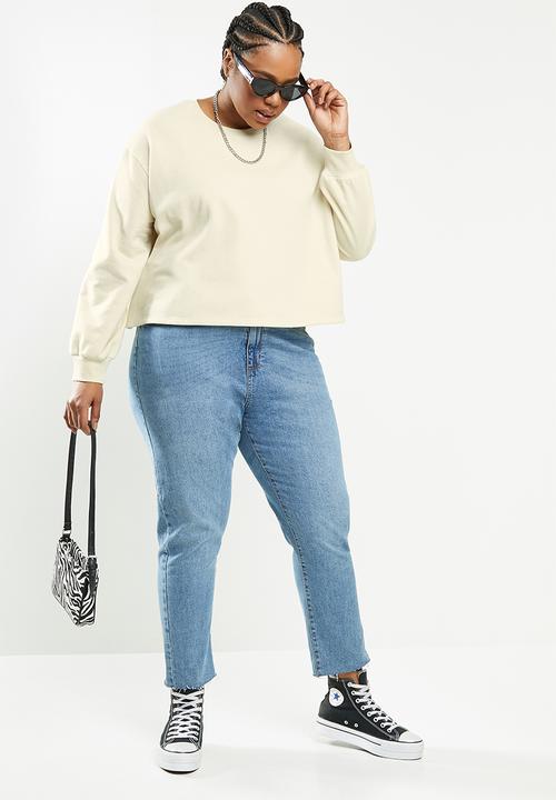 Blake - Cropped sweater Creme Brulee plus - beige 
