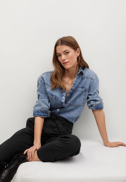MANGO - Trousers slow - black