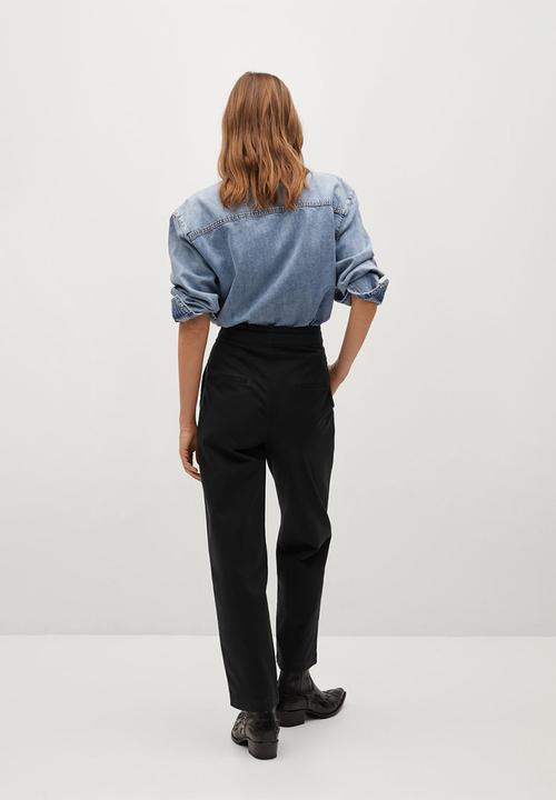 MANGO - Trousers slow - black