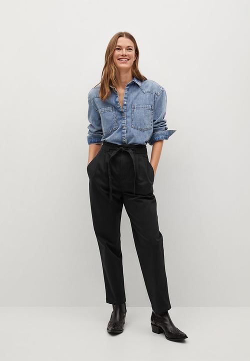 MANGO - Trousers slow - black