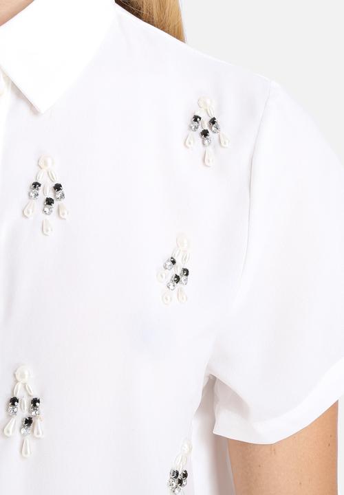 Glamorous - Beaded Short Sleeve Shirt