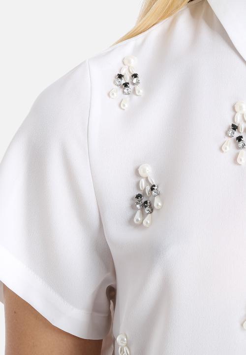 Glamorous - Beaded Short Sleeve Shirt