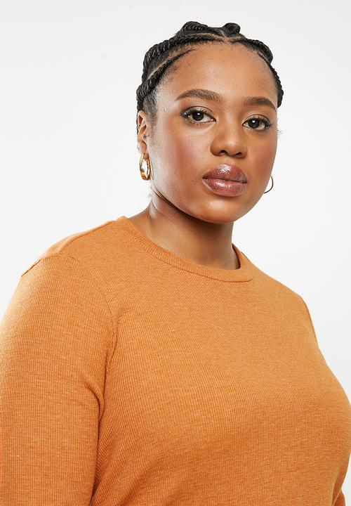 Glamorous - Plus shore knitted top - orange