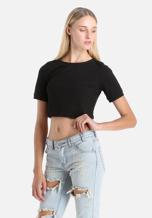 Glamorous - Ribbed Crop Tee