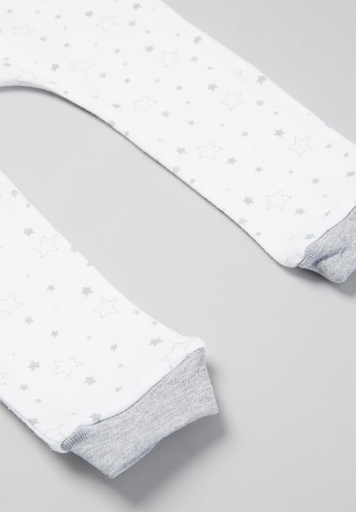 Little Lumps - Ribbed leggings - grey & white 