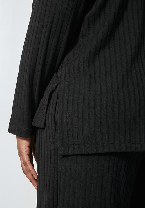 Superbalist - Roll neck soft touch top - black