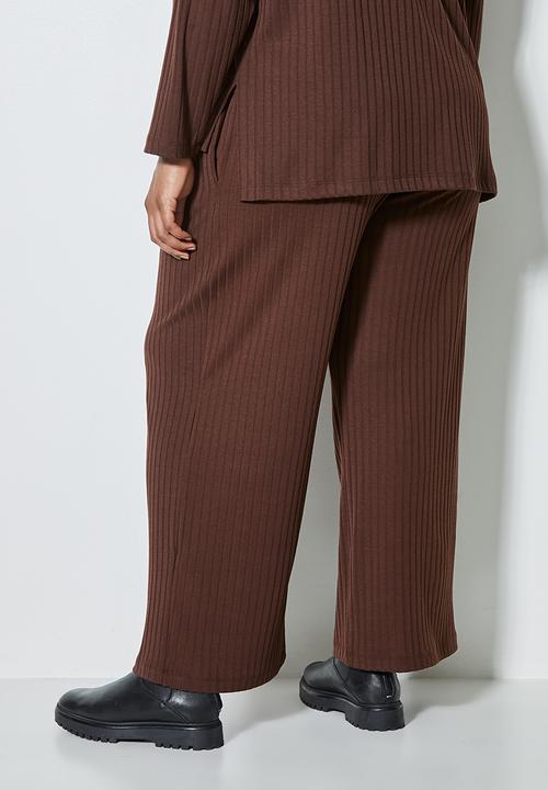 Superbalist - Knit rib wide leg - brown