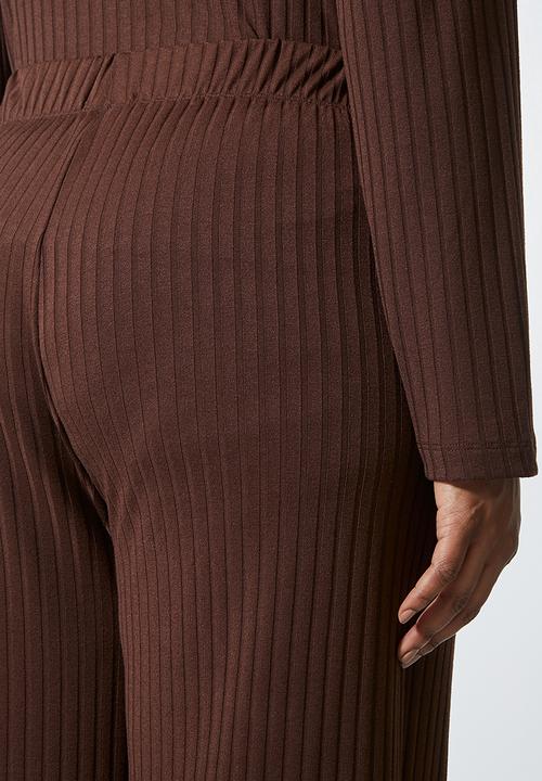 Superbalist - Knit rib wide leg - brown