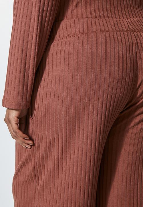 Superbalist - Knit rib wide leg - dark pink