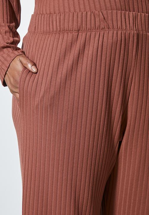 Superbalist - Knit rib wide leg - dark pink