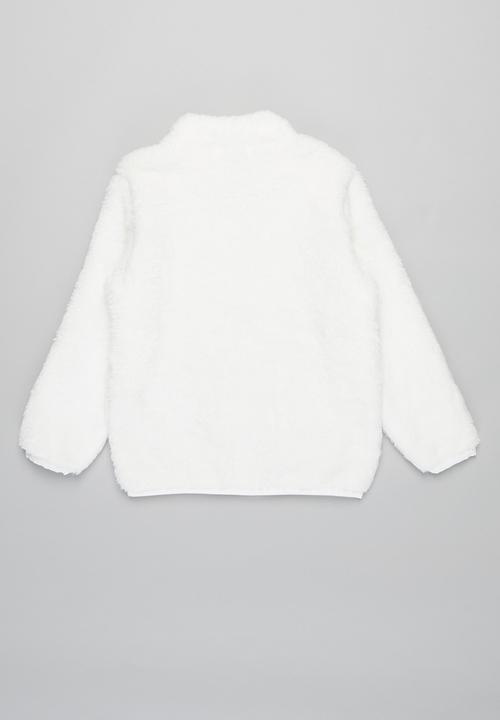Baby Star - Fluffy zip through jacket - white